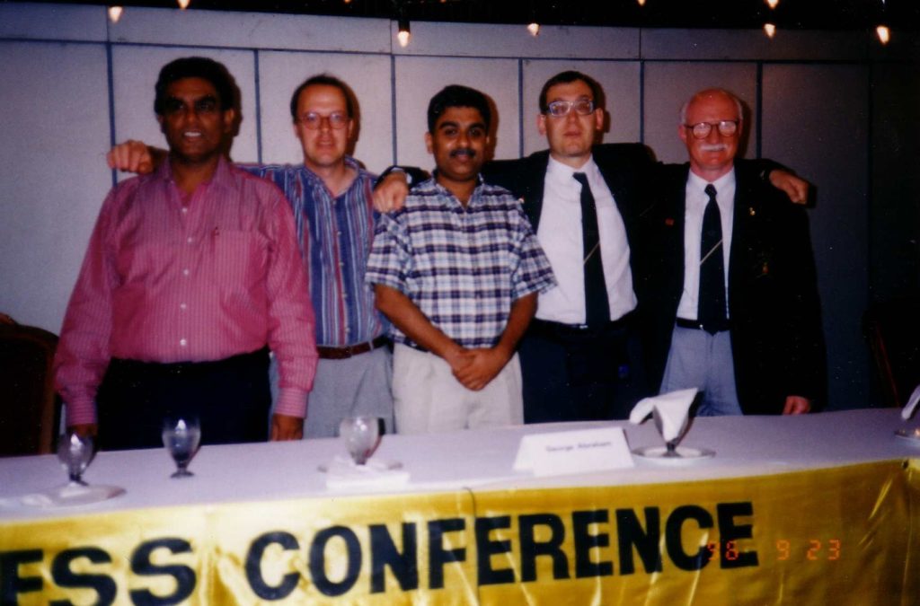 Image of five delegates, I'm fourth from the left, with Peter Donovan, Australia, on my left.