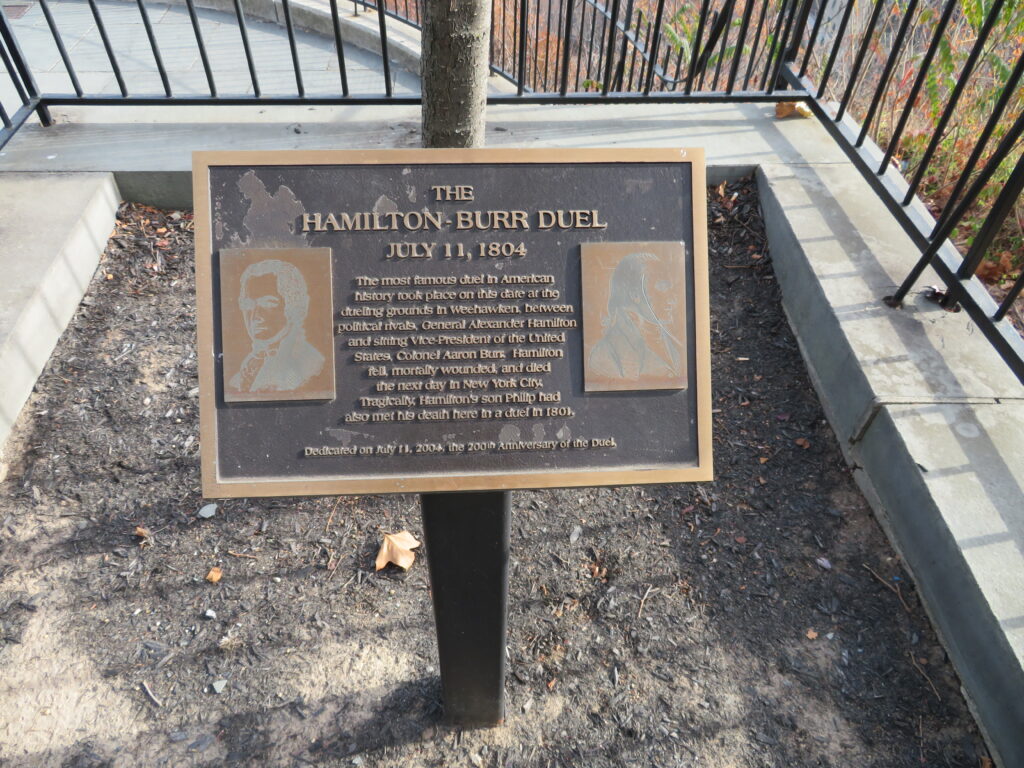 The Hamilton - burr plaque. Full text in body of blog.