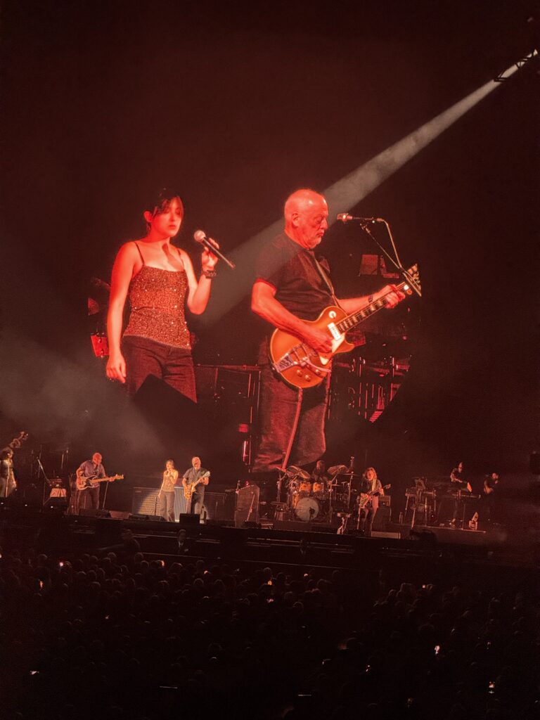 Gilmour right, Romney left.