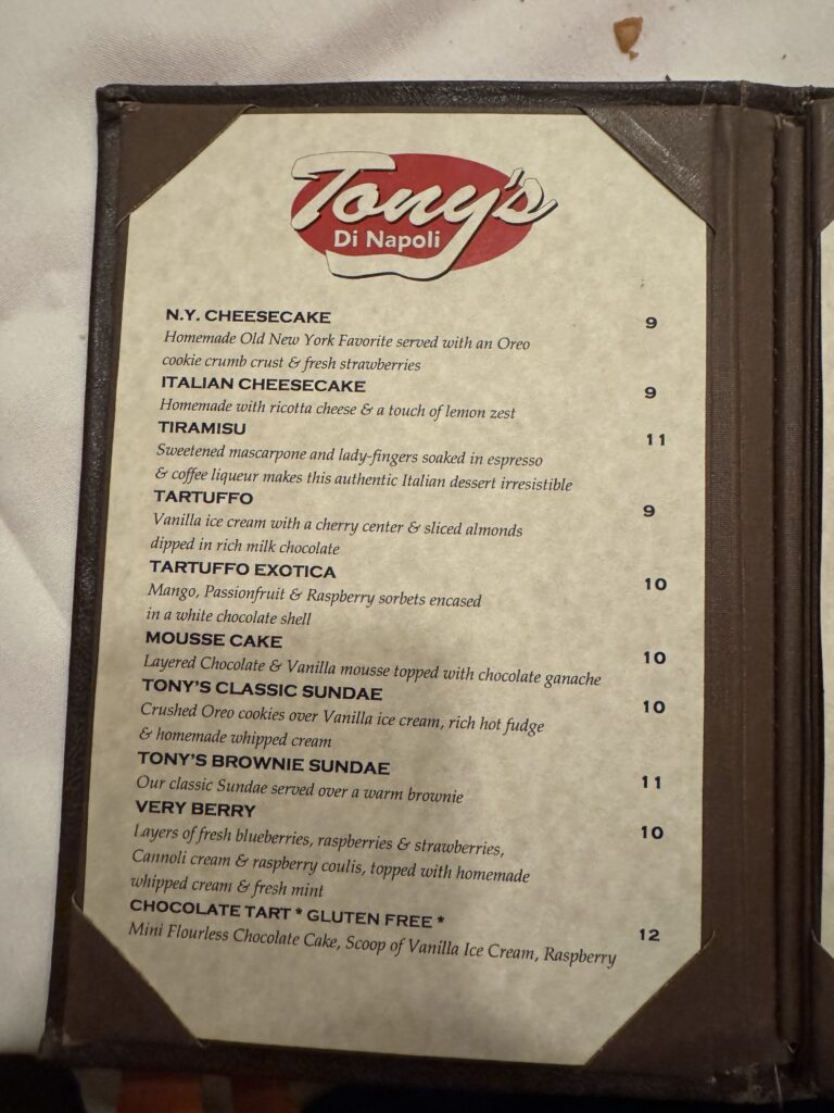Day 24: Lunch at Tony’s